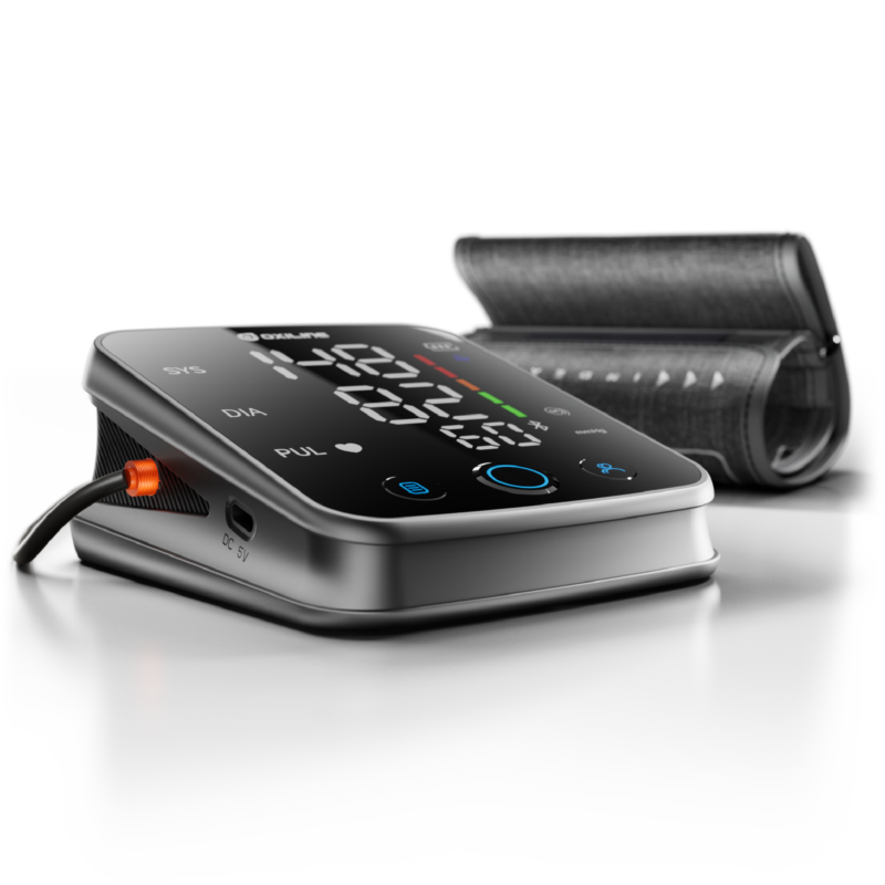 oxiline pressure xs pro blood pressure monitor on a table