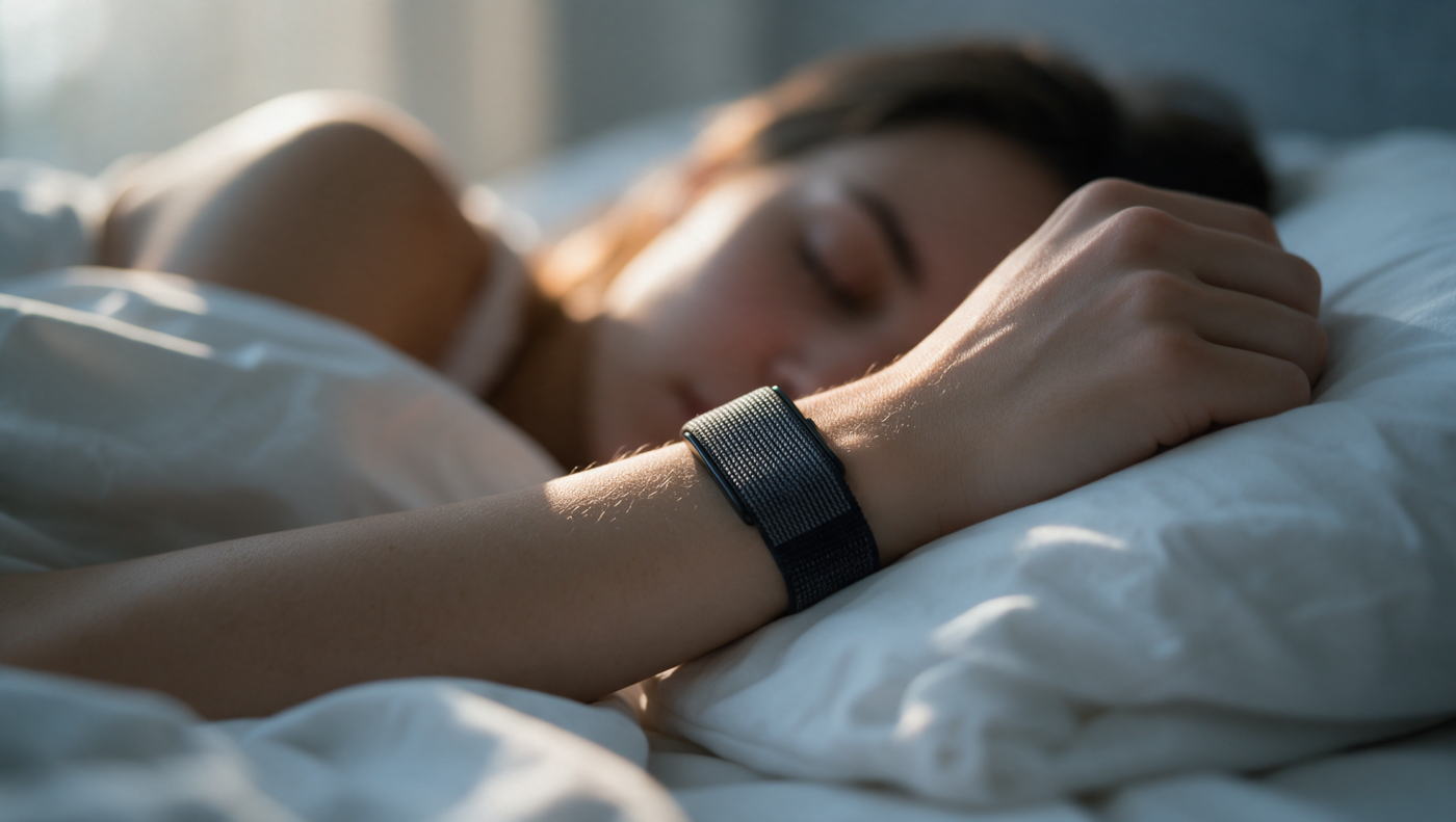 Person asleep wearing Band XS Pro for overnight sleep tracking