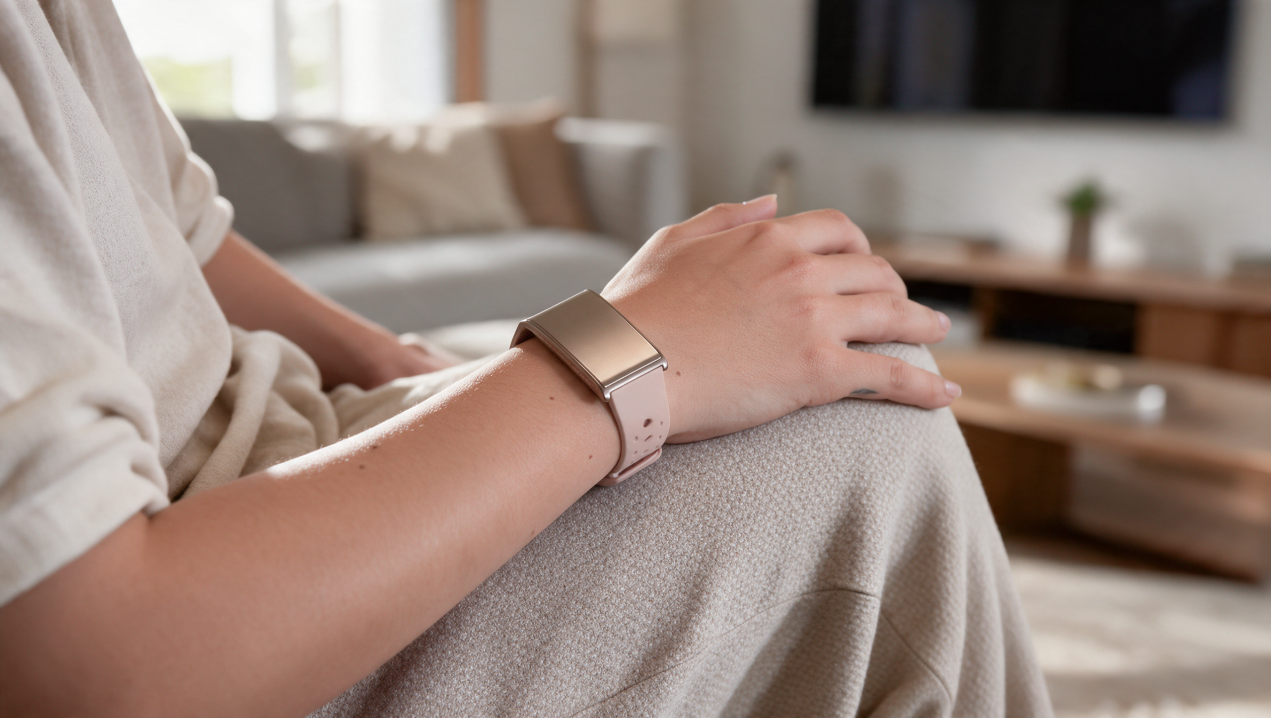 Band XS Pro worn at home for all-day health tracking