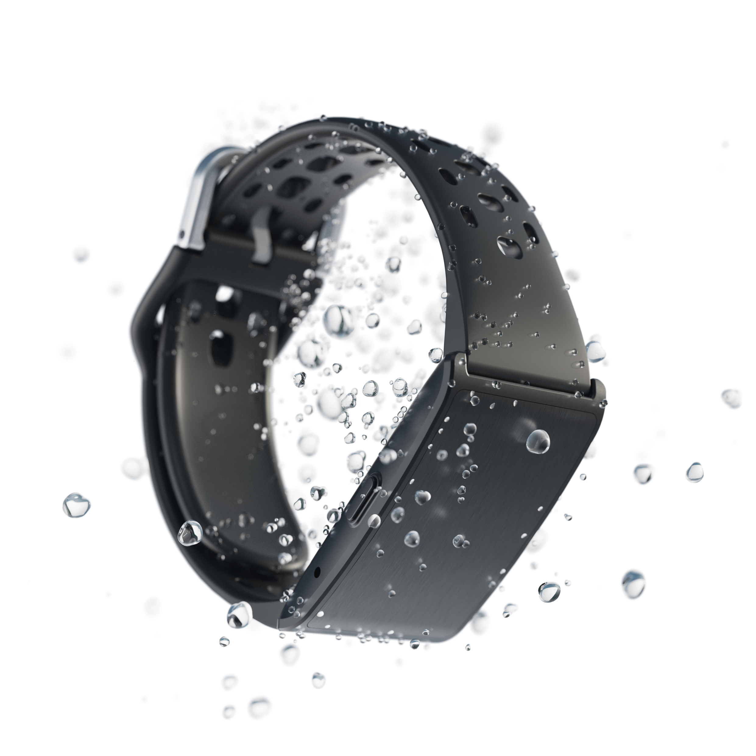 Band XS Pro under running water, IP68 water resistant to 10 m